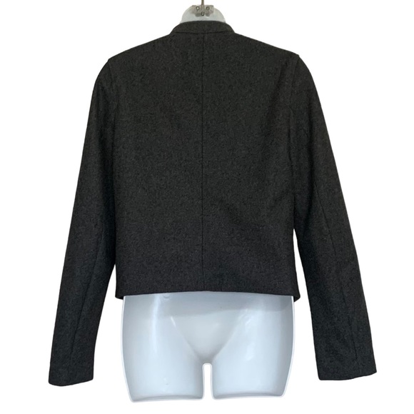 Gap Recycled Wool Charcoal Grey  Zip Biker Jacket Size Small - Picture 3 of 7
